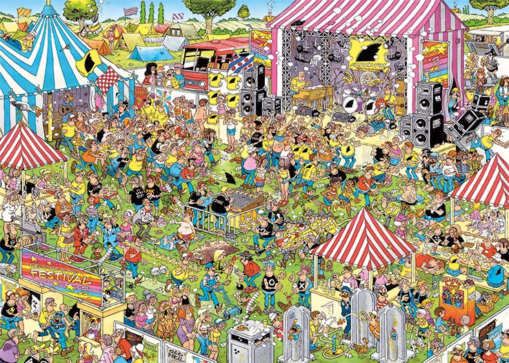 Jumbo 19028 Puzzel Jan-van-Haasteren Popfestival 4 Jumbo 19028 Puzzel Jan-van-Haasteren Popfestival - Afbeelding 2