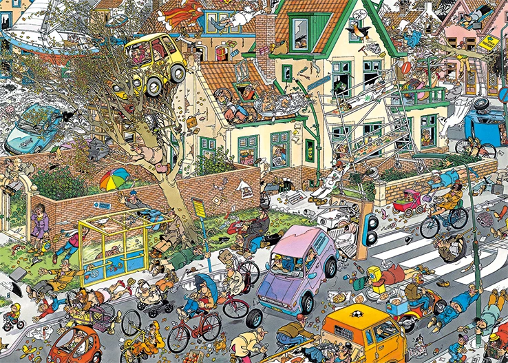 Jumbo 19001 Puzzel Jan Van Haasteren Storm & Safari 2×1000 4 Jumbo 19001 Puzzel Jan Van Haasteren Storm & Safari 2×1000 - Afbeelding 2