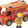 Houten Brandweerauto Pintoy -Overdekte Speelgoed Winkel brandweerauto pintoy 10581