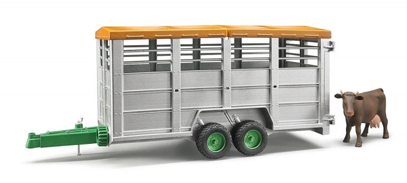 Bruder 02227 Veetransportaanhanger Met 1 Koe Schaal Livestock-trailer