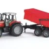 Bruder 2045 Tractor Massey-Ferguson 7480 Met Aanhanger -Overdekte Speelgoed Winkel bruder tractor massey ferguson 7480 met aanhanger
