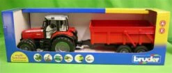 Bruder 2045 Tractor Massey-Ferguson 7480 Met Aanhanger -Overdekte Speelgoed Winkel bruder 2045 mf massey fergusonmet aanhangwagen
