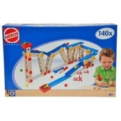 Eichhorn/Heros Constructor 140-dlg Kogelbaan Houten Constructieset -Overdekte Speelgoed Winkel constructor 140 delig knikkerbaan heros 39070 3