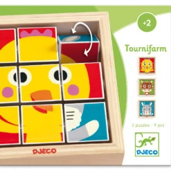 Djeco Draaipuzzel Tournifarm -Overdekte Speelgoed Winkel djeco draaipuzzel tournifarm 3