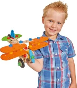Eichhorn 4in1 Constructor 90-dlg Houten Constructie-speelgoed Bi-Plane