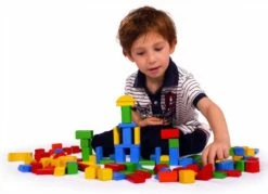 100 Houten Blokken In Kleur Ton -Overdekte Speelgoed Winkel houten blokken heros 10151 3