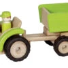 Houten Tractor Met Aanhanger Groen -Overdekte Speelgoed Winkel houten tractor met aanhanger pintoy 55941