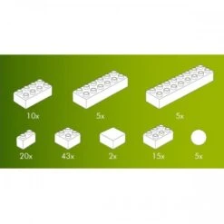 Hubelino Set Witte Bouwstenen 105-delig -Overdekte Speelgoed Winkel hubelino 4200531 blokken wit 105 delig 2