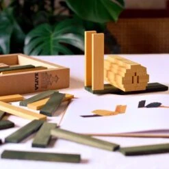 Kapla CJ40 Bouwplankjes Geel/Groen + Boek -Overdekte Speelgoed Winkel kapla CJ 40 stuks geel groen met boek 2