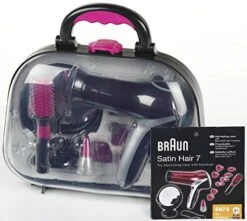 Braun Kappersset In Koffer -Overdekte Speelgoed Winkel kappersset braun satin hair 7 koffer theo klein 5872 1 1