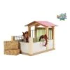 Kidsglobe Paardenbox Paardenstal 1 Box Rose/Wit -Overdekte Speelgoed Winkel kids globe 610206 paardenbox roze paardenstal 8713219361238