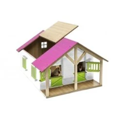 Kidsglobe Paardenstal Met 2 Boxen En Berging Rose/Wit -Overdekte Speelgoed Winkel kidsglobe 610168 paardenstal met 2 boxen en een berging in wit rose