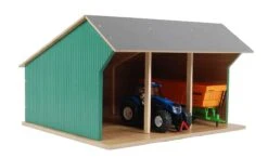 Kidsglobe Tractorloods Machineloods 3-voertuigen Schaal 1 : 32 -Overdekte Speelgoed Winkel kidsglobe 610192 tractor loods 1 1