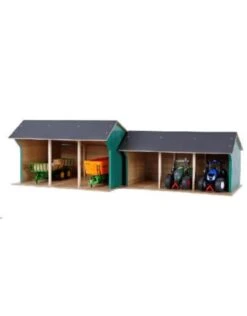 Kidsglobe Tractorloods Machineloods 3-voertuigen Schaal 1 : 32 -Overdekte Speelgoed Winkel kidsglobe 610192 tractor loods 2