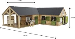 Kidsglobe Paardenstal Met 4 Boxen En Berging Bruin/groen -Overdekte Speelgoed Winkel kidsglobe hoek paardenstal 4 paardenboxen bruingroen met berging 5