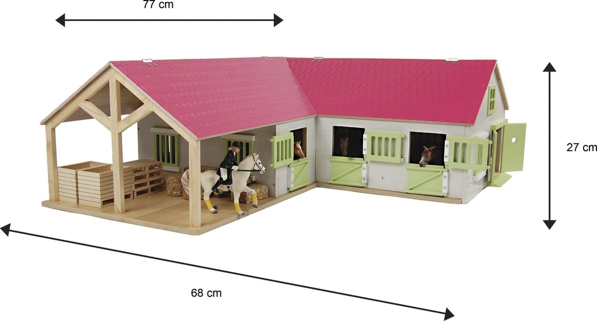 Kidsglobe Paardenstal Met 4 Boxen En Berging Rose/Wit 3 Kidsglobe Paardenstal Met 4 Boxen En Berging Rose/Wit - Afbeelding 2