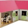 Kidsglobe Paardenstal Met 4 Boxen En Berging Rose/Wit -Overdekte Speelgoed Winkel kidsglobe paardenstal hoekmodel 8713219362167