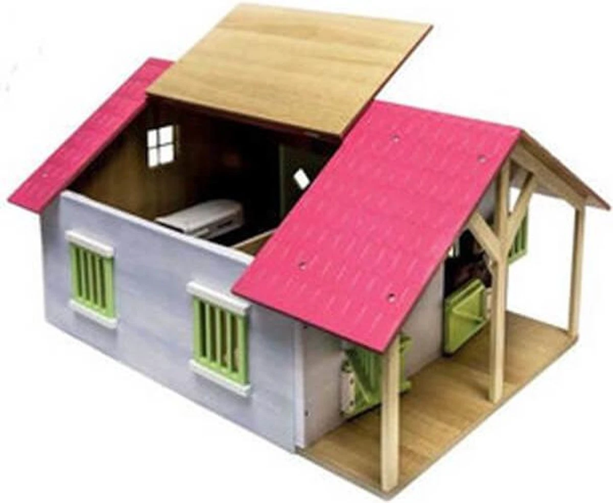 Kidsglobe Paardenstal Met 4 Boxen En Berging Rose/Wit 6 Kidsglobe Paardenstal Met 4 Boxen En Berging Rose/Wit - Afbeelding 5