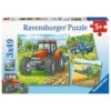 Landbouwvoertuigen Puzzelbox Ravensburger 3 X 49 Stukjes