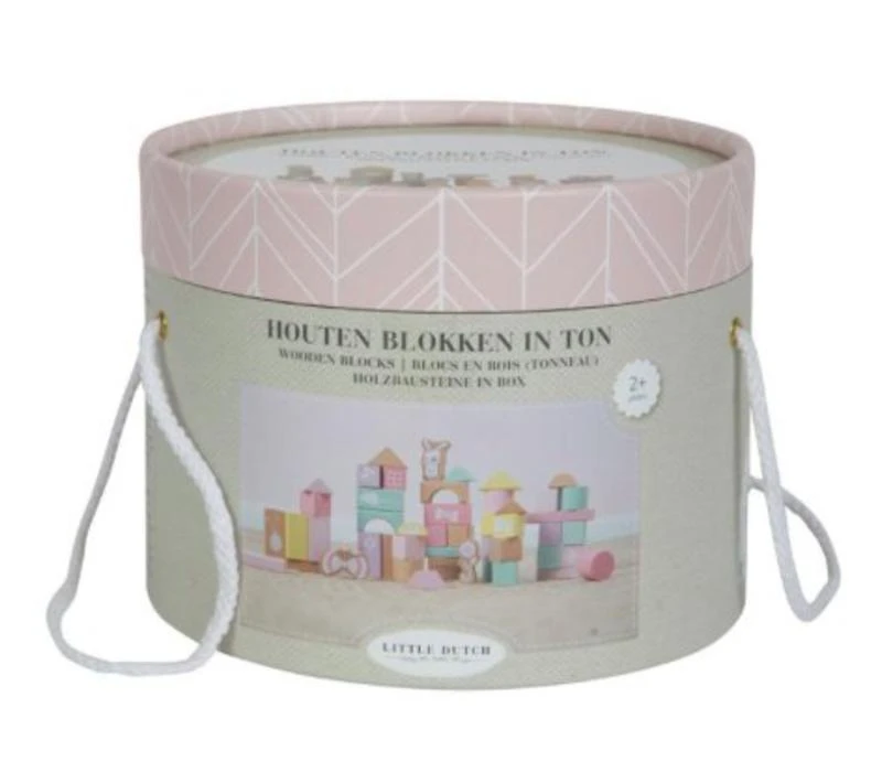 Little Dutch Houten Blokkenton Rose LittleDutch 4 Little Dutch Houten Blokkenton Rose LittleDutch - Afbeelding 2