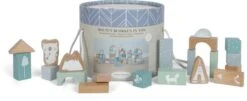 Little Dutch Houten Blokkenton Blauw LittleDutch 10 Little Dutch Houten Blokkenton Blauw LittleDutch -Overdekte Speelgoed Winkel little dutch 4413 blauw houten blokken in ton