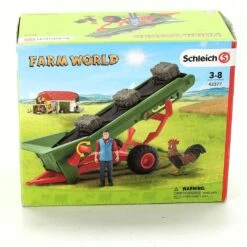 Schleich 42377 Hooitransportband Met Boer FarmWorld -Overdekte Speelgoed Winkel schleich 42337 hooi transportband met boer 3
