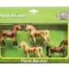 Paarden Set Van 4 Stuks Kidsglobe Schaal 1 : 32 -Overdekte Speelgoed Winkel set 4 paarden kidsglobe 1