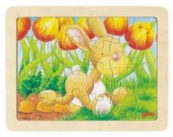 Set Houten Puzzels Dieren , 6 Delig -Overdekte Speelgoed Winkel set houten puzzels goki 57807 1 1