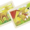 Set Houten Puzzels Dieren , 6 Delig -Overdekte Speelgoed Winkel set houten puzzels goki 57807
