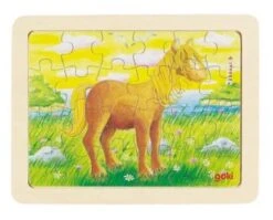 Set Houten Puzzels Dieren , 6 Delig -Overdekte Speelgoed Winkel set houten puzzels goki 57807 6