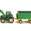 Siku 1843 Tractor John Deere Met Frontlader En Aanhangwagen Schaal 1 : 87 -Overdekte Speelgoed Winkel siku 1843 tractor john deere met frontlader en aanhangwagen