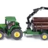 Siku 1954 Tractor JohnDeere Met Bosbouwaanhangwagen -Overdekte Speelgoed Winkel siku 1954 tractor john deere met bosbouwaanhangwagen
