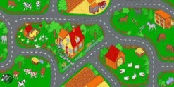 Speelkleed Boerderij Speeltapijt 140×200 Cm Speelmat -Overdekte Speelgoed Winkel speelkleed speelmat boerderij speeltapijt speelactief.nl 3