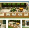Kidsglobe Luxe Ligboxenstal Met Roosters 1:32 -Overdekte Speelgoed Winkel stal met roosters kidsglobe 610693