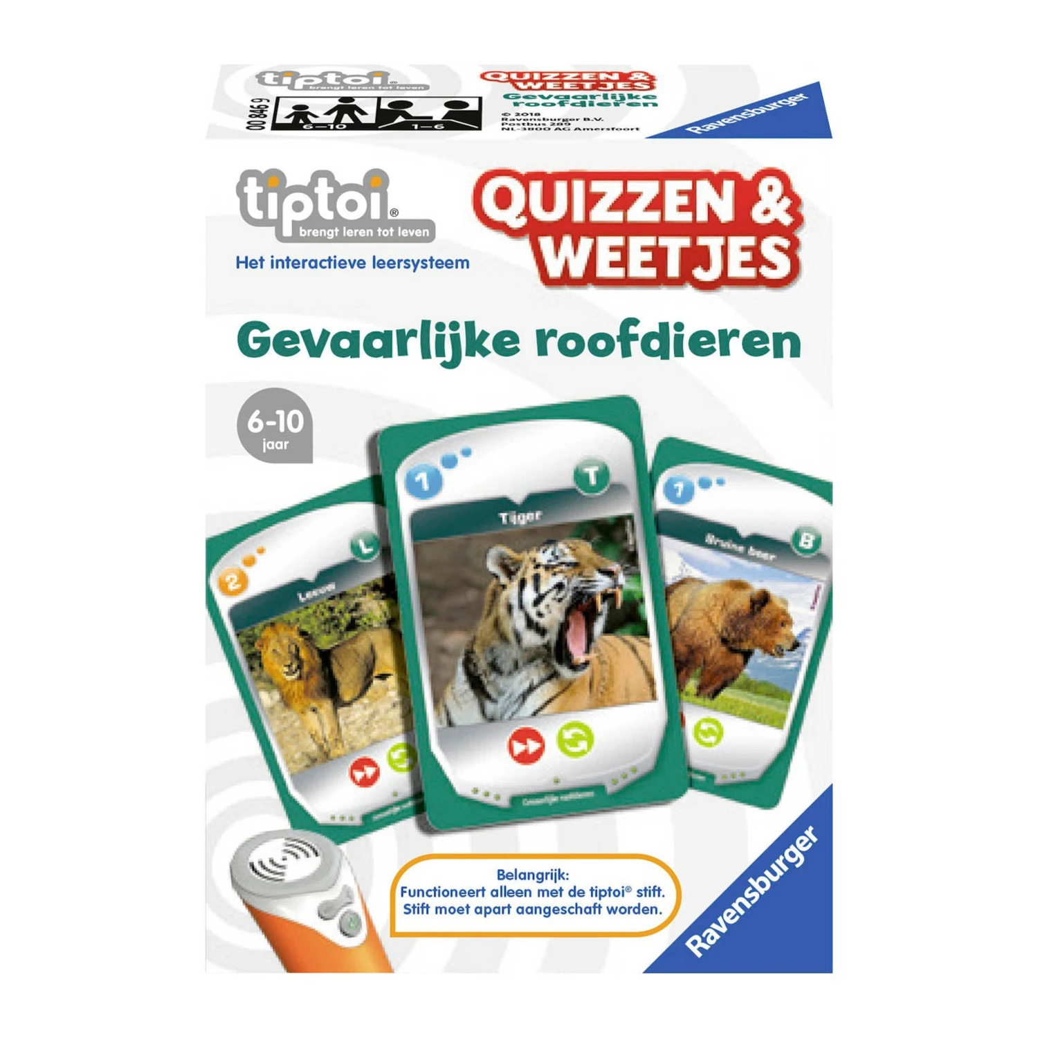 Tiptoi Quizzen & Weetjes “Gevaarlijke Roofdieren” 4 Tiptoi Quizzen & Weetjes “Gevaarlijke Roofdieren” - Afbeelding 2